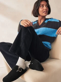 Noir - sabots en cuir avec semelle plantaire