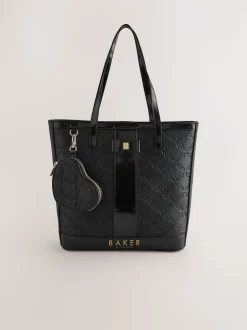 Noir - Sac cabas Baker by Ted Baker en PU en relief