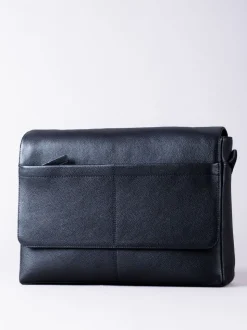 Noir - Sacoche messager pour ordinateur portable Lakeland Leather Crummock