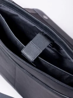 Noir - Sacoche messager pour ordinateur portable Lakeland Leather Crummock