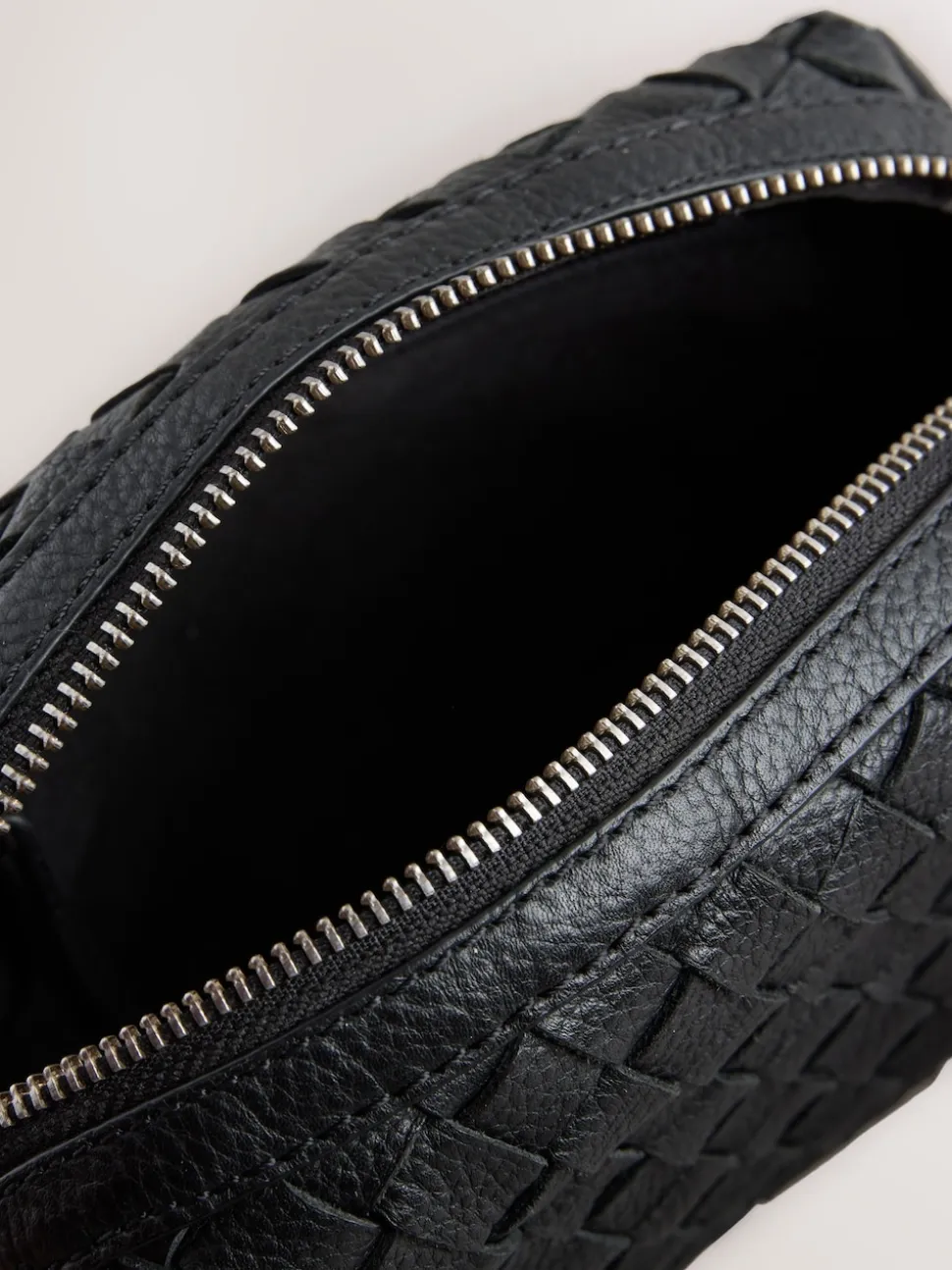 Noir - Sacoche pour appareil photo en cuir tressé