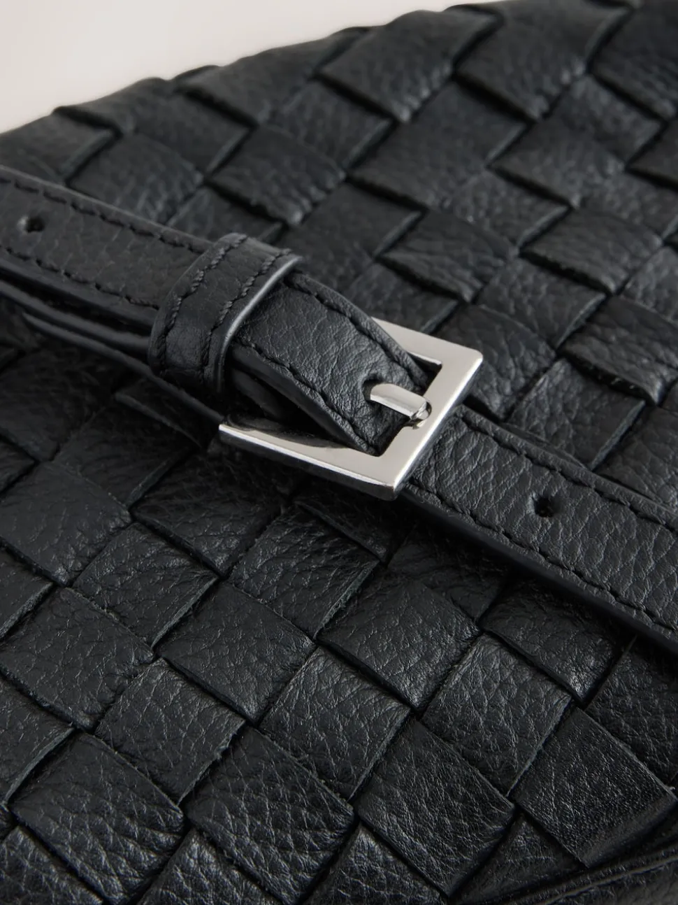 Noir - Sacoche pour appareil photo en cuir tressé