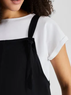 Noir - Salopette JoJo Maman Bébé Maternité large en lin Blend