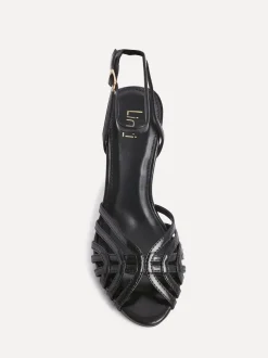 Noir - Sandales à talons aiguilles Linzi Eros en cage