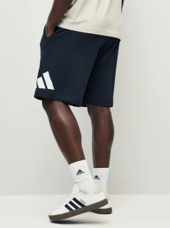 Noir - Short adidas Essentials à grand logo Français éponge