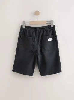 Noir - Short Bermuda Pull On en jean (3-16ans)