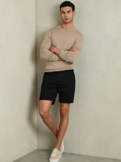 Noir - Short chino casual Reiss Wicket coupe courte