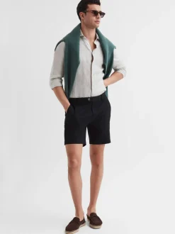 Noir - Short chino casual Reiss Wicket coupe courte