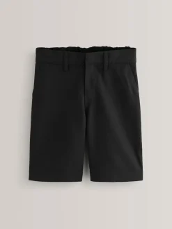 Noir - Short d'école à devant plat (3-14ans)