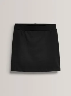 Noir - Short d'écolier extensible en jersey de coton riche (3-16ans)