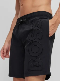 Noir - Short de bain BOSS Whale doublé avec logo