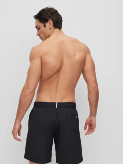 Noir - Short de bain BOSS Whale doublé avec logo