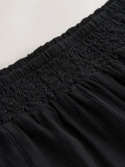 Noir - Shorts en jersey froncé