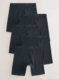 Noir - Shorts Long Leg Caleçons 5 Pack (2-16ans)