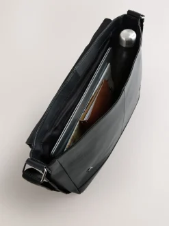 Noir - Signature Leather Messenger Bag