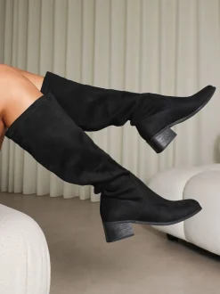 Noir - Simmi London Bottes stretch à talons hauts Xander