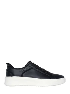 Noir - Skechers Court Break Double Vented Slip In Trainers