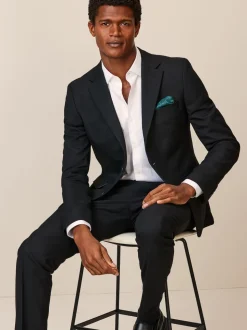 Noir - Skinny Fit (Skinny Fit) - Veste de costume texturée
