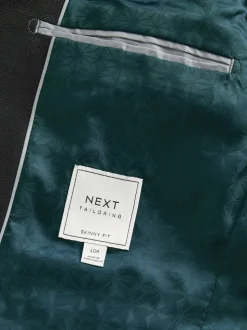 Noir - Skinny Fit (Skinny Fit) - Veste de costume texturée