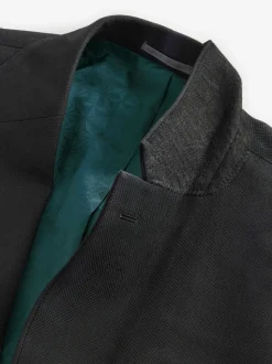 Noir - Skinny Fit (Skinny Fit) - Veste de costume texturée