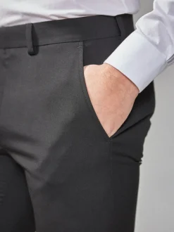 Noir - Skinny Fit (Skinny Fit) - Pantalon de costume de smoking