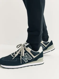 Noir - Skinny Fit (Skinny Fit) - Pantalon de Joggings en coupe ajustée à dos brosse