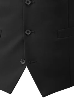 Noir - Skopes gilet de costume Winstre riche en laine à simple boutonnage