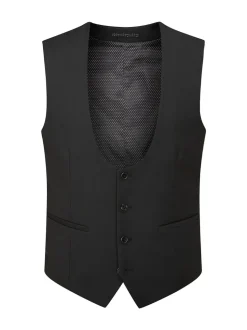 Noir - Skopes Milan Scoop Coupe ajustée Costume Gilet