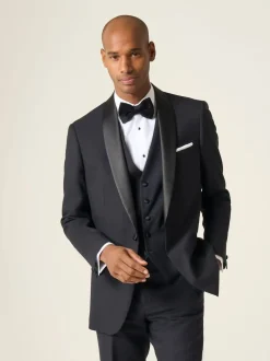 Noir - Skopes Newman Check Coupe sur mesure Suit Gilet