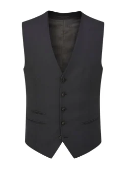 Noir - Skopes Newman Check Coupe sur mesure Suit Gilet