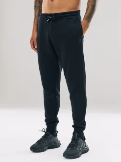 Noir - Slim Fit (Slim Fit) - Pantalon de Joggings en coupe ajustée à dos brosse