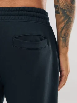 Noir - Slim Fit (Slim Fit) - Pantalon de Joggings en coupe ajustée à dos brosse