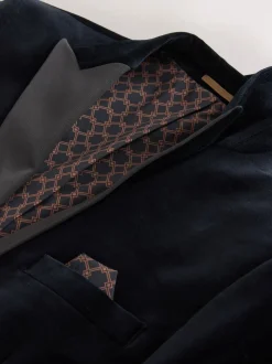 Noir - Slim Fit (Slim Fit) - Blazer Motionflex Extensible en velours