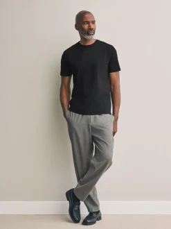 Noir - Slim Fit (Slim Fit) - T-shirt à col ras du cou en coton Signature SUPIMA®