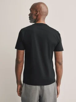 Noir - Slim Fit (Slim Fit) - T-shirt à col ras du cou en coton Signature SUPIMA®