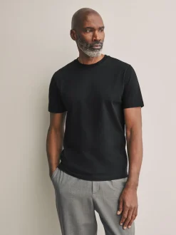 Noir - Slim Fit (Slim Fit) - T-shirt à col ras du cou en coton Signature SUPIMA®