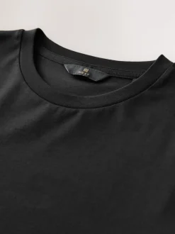 Noir - Slim Fit (Slim Fit) - T-shirt à col ras du cou en coton Signature SUPIMA®