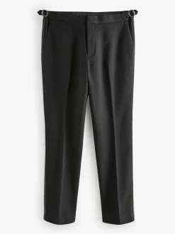 Noir - Slim Fit (Slim Fit) - Pantalon de smoking ajustable avec laine