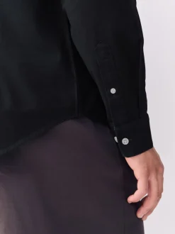 Noir - Slim Fit (Slim Fit) - Chemise Oxford à manches longues