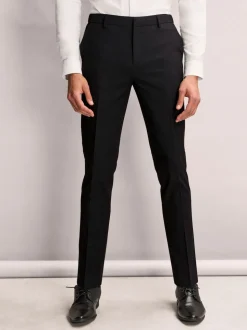 Noir - Slim Fit (Slim Fit) - Pantalons extensibles à taille élastiquée Motionflex