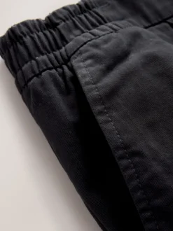 Noir - Slim Fit (Slim Fit) - Pantalons Chinos extensibles plissés avec taille élastique