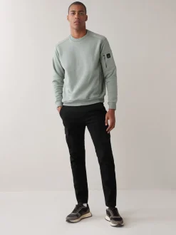 Noir - Slim Fit (Slim Fit) - Pantalon cargo stretch en coton