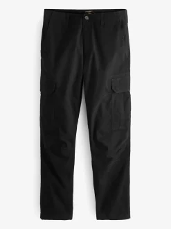 Noir - Slim Fit (Slim Fit) - Pantalon cargo stretch en coton