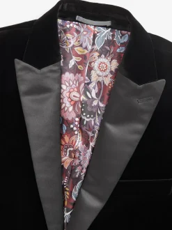 Noir - Slim Fit (Slim Fit) - Blazer Signature Pontoglio en velours italien