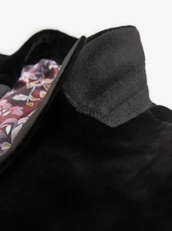 Noir - Slim Fit (Slim Fit) - Blazer Signature Pontoglio en velours italien