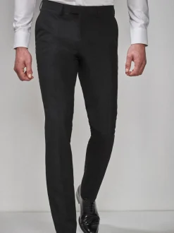 Noir - Slim Fit (Slim Fit) - Pantalon de costume de smoking