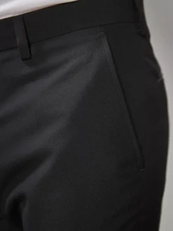 Noir - Slim Fit (Slim Fit) - Pantalon de costume de smoking