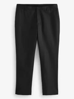 Noir - Slim Fit (Slim Fit) - Lot de 2 pantalons intelligents unis sur le devant
