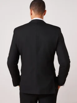Noir - Slim Fit (Slim Fit) - Veste de costume à deux boutons
