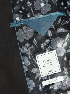 Noir - Slim Fit (Slim Fit) - Veste de costume à deux boutons